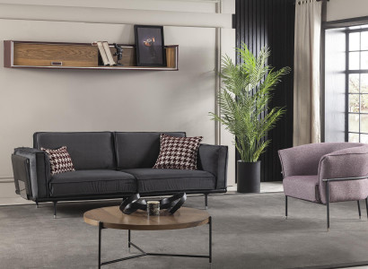 3+1 Sëtz Sofa a Gro Modern Couch Miwwelen Sofagarnitur Italienesch Ariichtung
